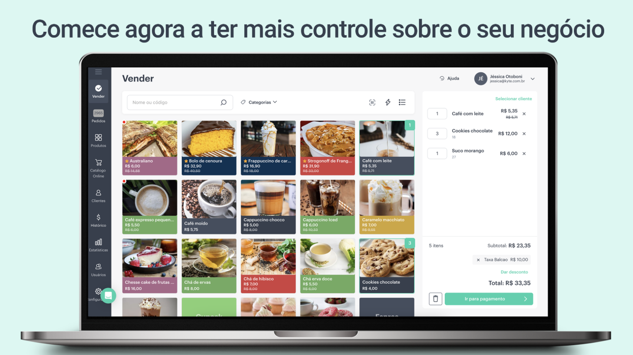 Tela de venda do PDV Android construído no curso